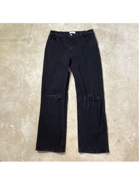 Abercrombie & Fitch 90s Relaxed High Rise Distressed Jeans Women’s Size 32 Black